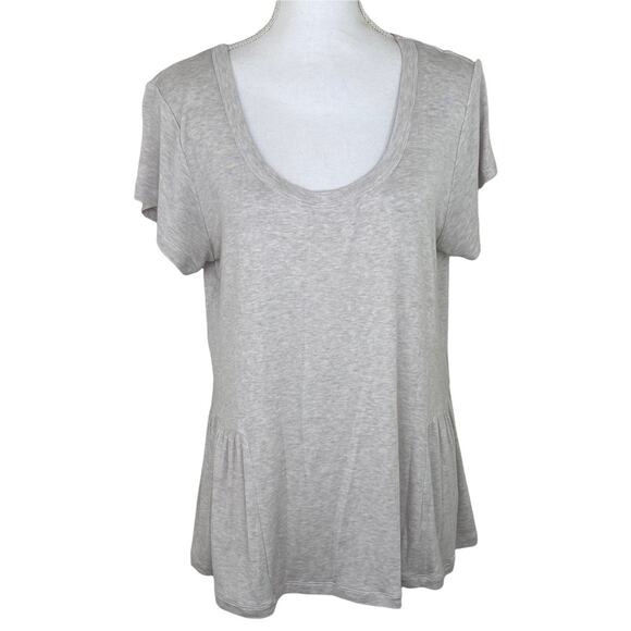 CAbi Tops - CAbi Women's #5326 Heathered Cream Hangout Tee Shirt Peplum Short Sleeve Size M